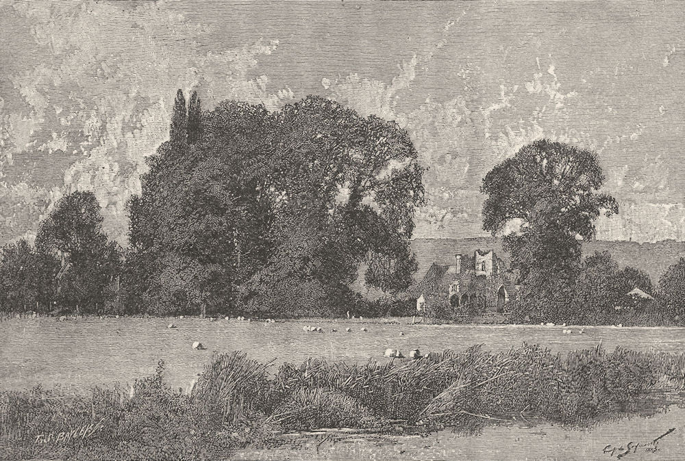 BUCKINGHAMSHIRE. Medmenham abbey 1901 old antique vintage print picture